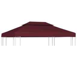 2-tier Gazebo Top Cover 310 G/m² 4x3 M Bordeaux Vidaxl