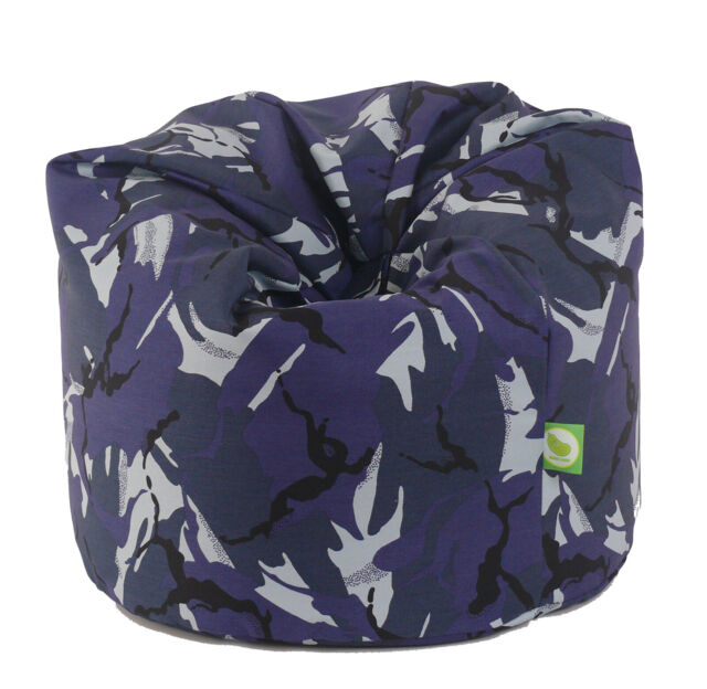 Large Adult Size Urban Camo Camouflage Blue Bean Bag Gaming Seat With