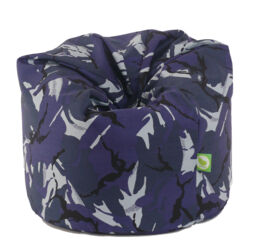 Large Adult Size Urban Camo Camouflage Blue Bean Bag Gaming Seat With