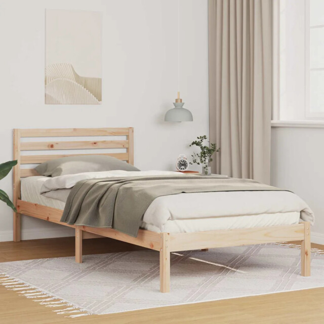 Bed Frame With Headboard Brown 80 X 210 Cm Solid Pine Wood Vidaxl