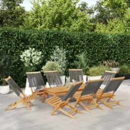 Folding Garden Chairs 8 Pcs Grey Solid Wood Acacia Vidaxl