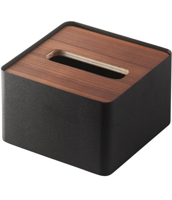 Yamazaki Rin Tissue Case With Lid Small Brown Wood Tissue Box Cover