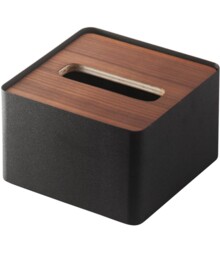 Yamazaki Rin Tissue Case With Lid Small Brown Wood Tissue Box Cover