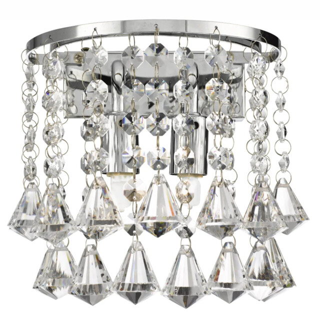 Wall Light Silver Hanna/dorchester 2 Chrome Searchlight 3302-2cc