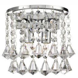 Wall Light Silver Hanna/dorchester 2 Chrome Searchlight 3302-2cc