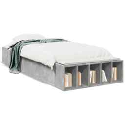 Bed Frame Concrete Grey 100x200 Cm Engineered Wood Vidaxl