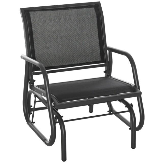 Outdoor Gliding Swing Chair Garden Seat With Mesh Seat Curved Back