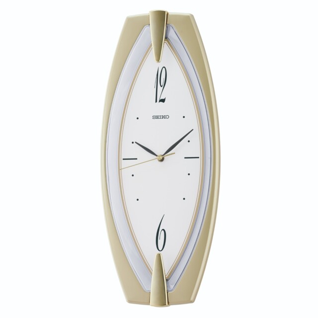 Seiko Modern Oval Battery Wall Clock Silent Sweep Seconds Qxa342t