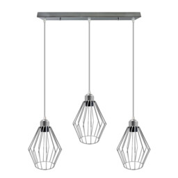 Chrome 3 Head Rectangle Base Ceiling Lamp