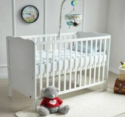 Mcc Wooden Baby Cotbed & Water Repellent Mattress - White