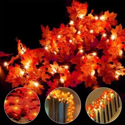 Ainkedin Autumn Decorations, Fairy Lights, 30 Maple Leaf 30led 3m,