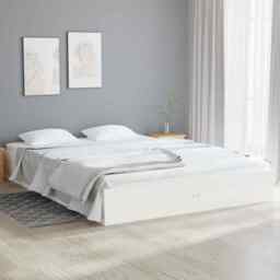 Bed Frame White Solid Wood 120x190 Cm Small Double Vidaxl