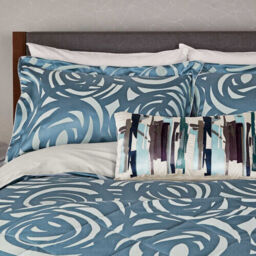 Harlequin Vortex Oxford Pillowcase Pair Indigo Blue