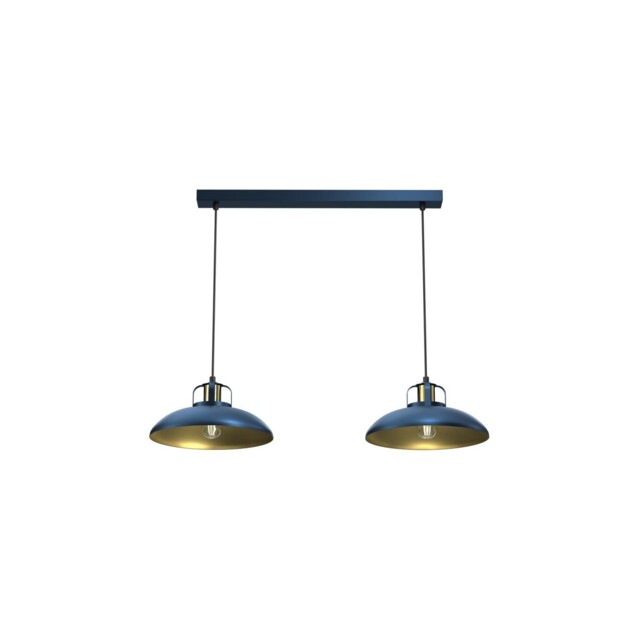 Felix Navy Blue/gold Pendant Light 2xe27 Mlp7715