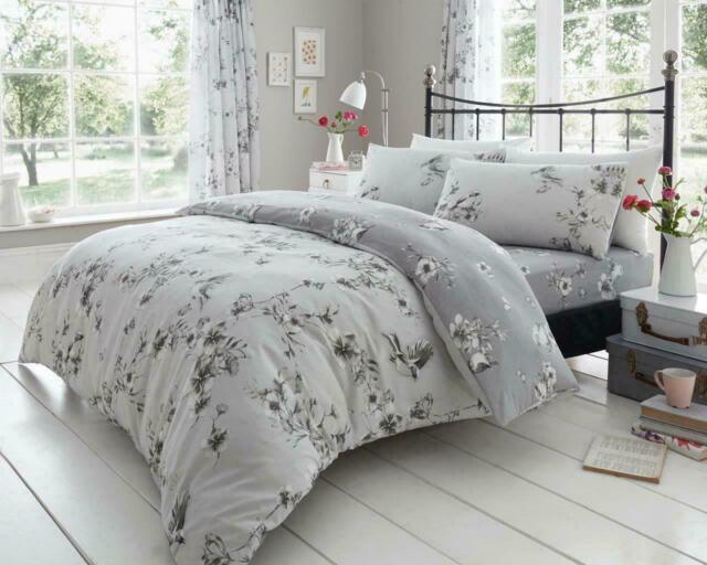 Duvet Cover Set Bedding & Pillowcase Feathers Geometric Single Double