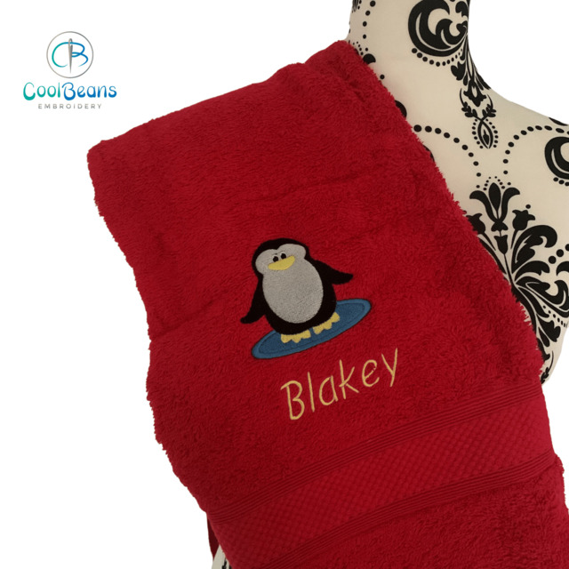Penguin Towel - Personalised - Flannel / Hand Towel / Bath Towel