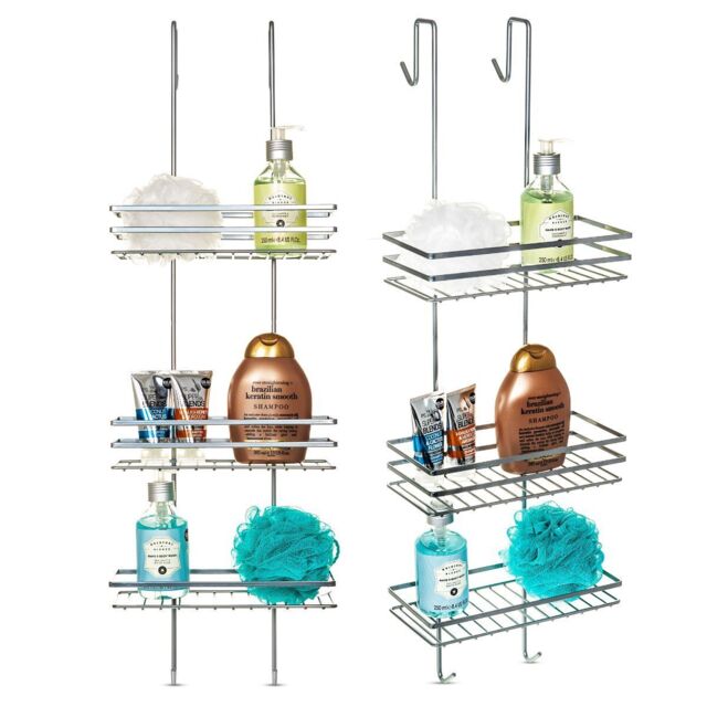 Stainless Steel Shower Caddy Rust Free Bathroom Shelf Corner Organizer