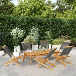 Folding Garden Chairs 6 Pcs Grey Solid Wood Acacia Vidaxl