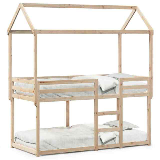 Bunk Bed With Roof 90x200 Cm Solid Wood Pine Vidaxl