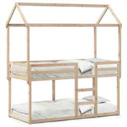 Bunk Bed With Roof 90x200 Cm Solid Wood Pine Vidaxl