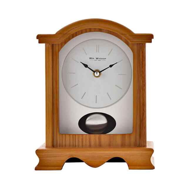 Widdop Broken Arch Oak Wooden Mantel Clock W2605oak