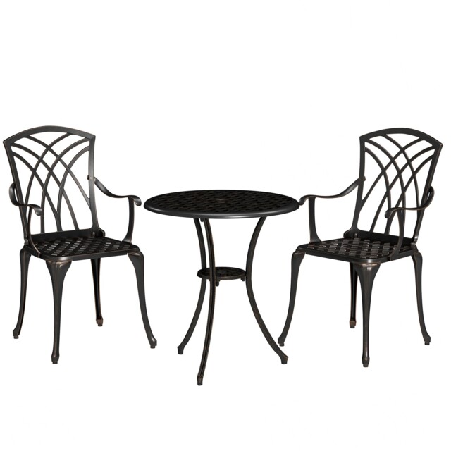 3 Pcs Garden Bistro Set Outdoor Garden Furniture Set Dining Set