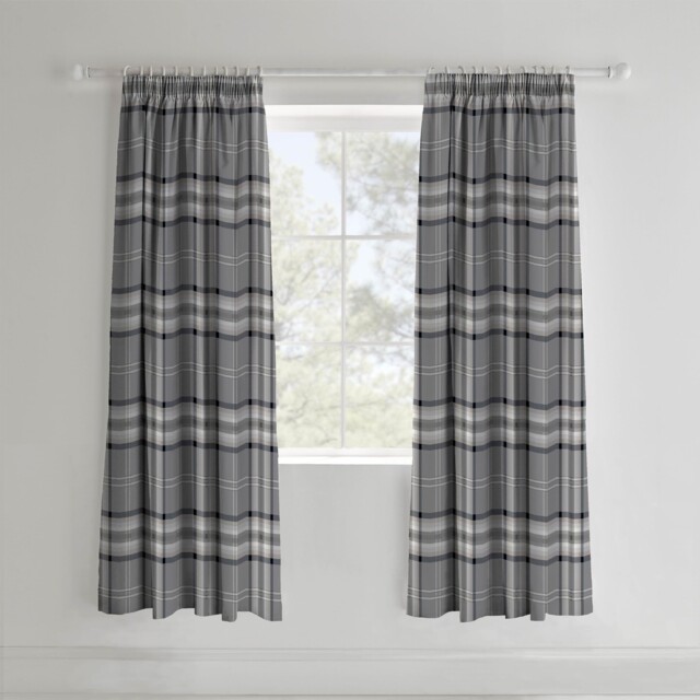 "Catherine Lansfield Kelso Check 66x72 Inch W 6"" X L 72"" (2 Panels),"
