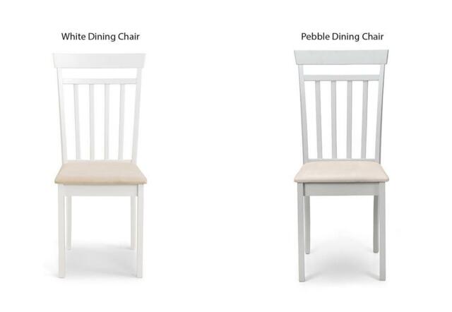 Julian Bowen Coast Soild Wood White And Pebble Dining Chair