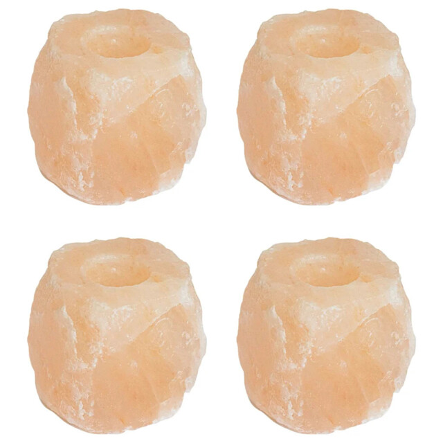 Tealight Holders 4 Pcs Pink Stone Vidaxl