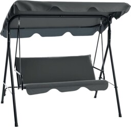 Outsunny 3 Seater Canopy Swing Chair Garden Rocking Bench Heavy Duty