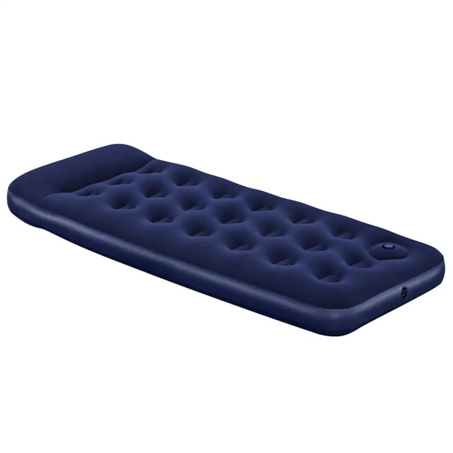 Inflatable Flocked Airbed With Built-in Foot Pump 185 X 76 X 28 Cm