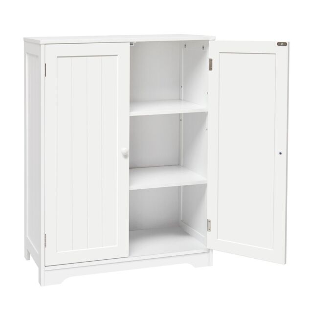 Mondeer Bathroom Cabinet Storage Unit Mdf 2 Doors With Adjustable