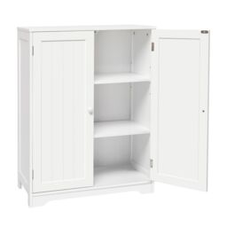 Mondeer Bathroom Cabinet Storage Unit Mdf 2 Doors With Adjustable