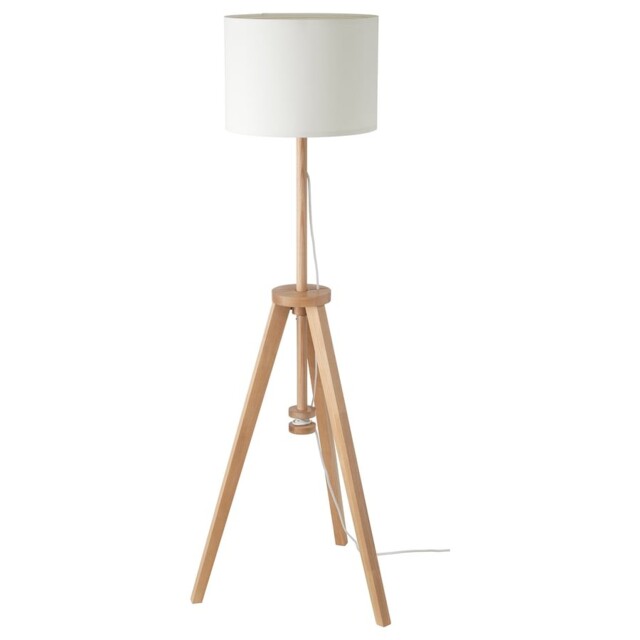 Modern Vintage Ikea Lauters Floor Lamp Wood White Tripod Standing