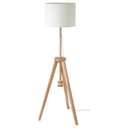 Modern Vintage Ikea Lauters Floor Lamp Wood White Tripod Standing