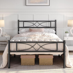 Yaheetech 3ft Single Bed Frames Metal Slatted Bed Platform With Curved