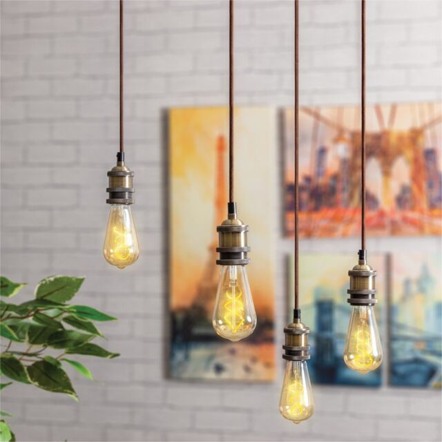 Eagle Vintage Quad Pendant Lamp Holder Colour Antique Brass - E392ab