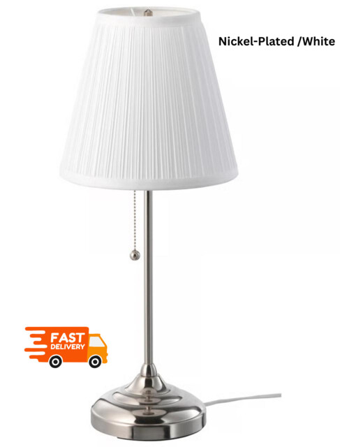 Ikea Årstid Modern Table Lamp Bedside White Nickel-plated Home Light