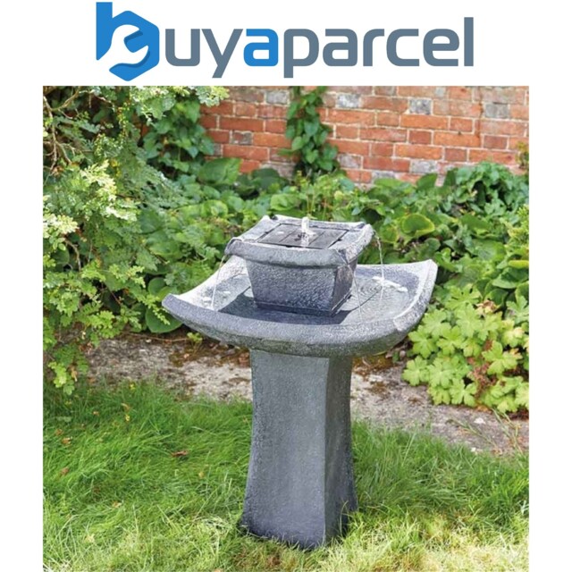 Smart Garden Solar Pagoda Oriental Garden Water Feature Fountain Bird