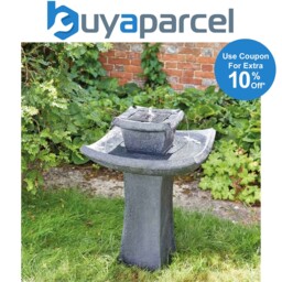 Smart Garden Solar Pagoda Oriental Garden Water Feature Fountain Bird