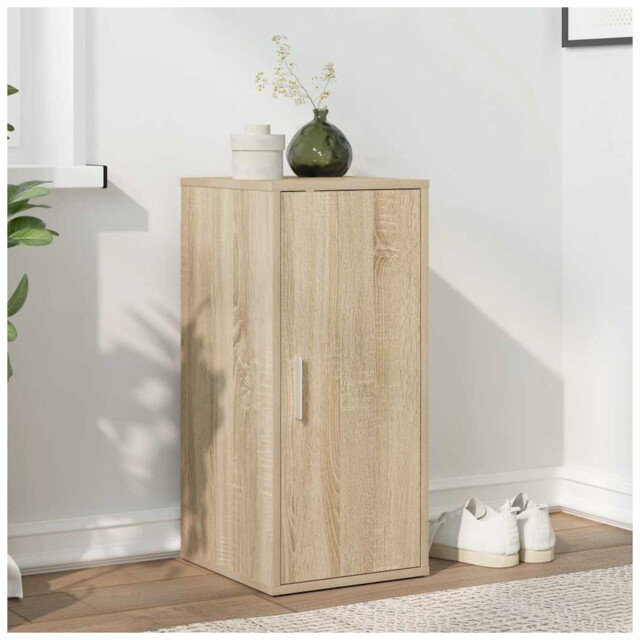 Shoe Cabinet Sonoma Oak 32x35x70cm Engineered Wood 2-door Slim Entry