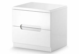 Julian Bowen Manhattan White 2drw Bedside Table/nightstand/bedside