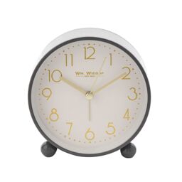 Wm.widdop Metal Case Alarm Clock Light & Snooze Grey 10.8cm