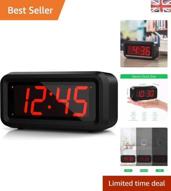 Portable Digital Alarm Clock With Bright Led Display - Wall Mount &