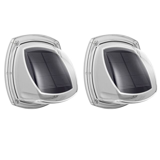 Solar Powered Led Garden Fence Lights Wall Patio Door Decking Outdoor