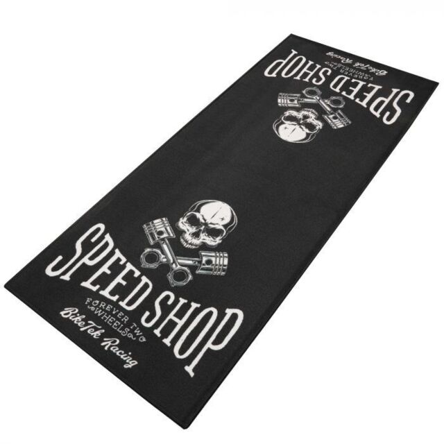 Biketek Workshop Garage Pit Mat 'speed Shop' 190 X 80cm Custom Design