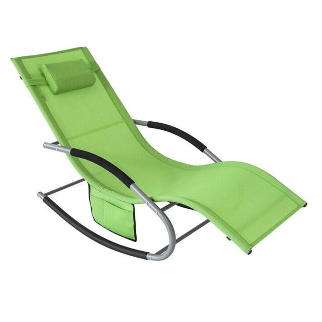 Sobuy Sun Lounger Garden Chair Recliner With Pillow & Side