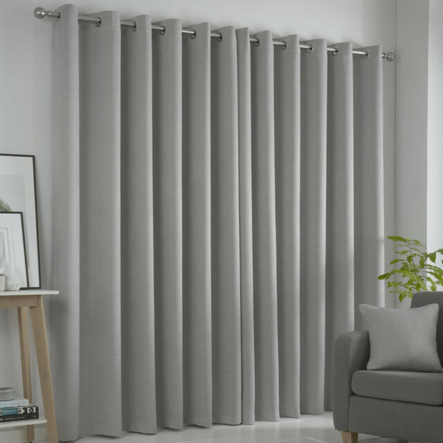 Eyelet Ready Made Curtains Dim Out Fabric Strata Choice Of Colours &