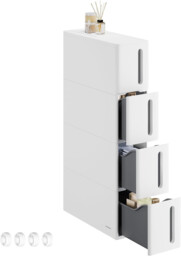 Songmics Storage Tower On Wheels, Narrow Kitchen Column, 4 Tier