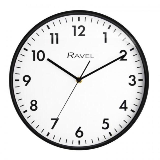 Ravel 30cm White Dial Black Wall Clock R.wc.30.3